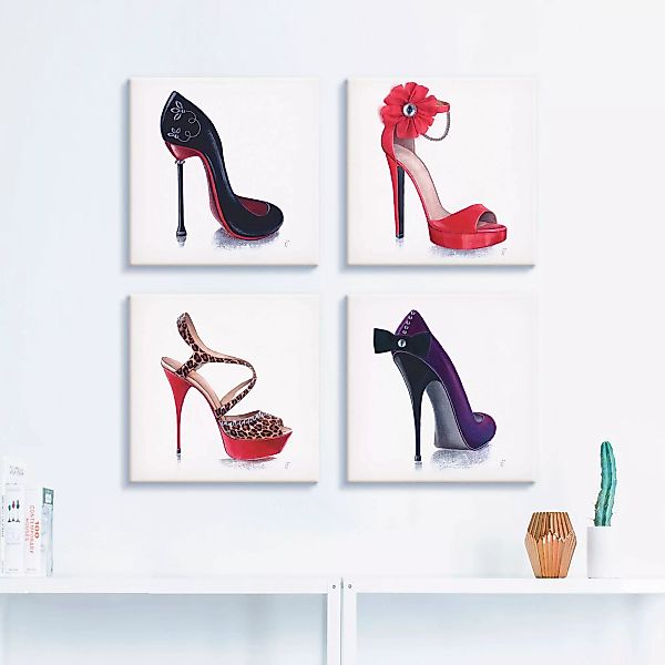 Artland Leinwandbild »Damenschuhe«, Mode, (4 St.), 4er Set, verschiedene Gr günstig online kaufen