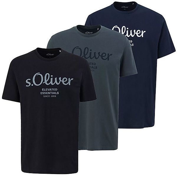 s.Oliver T-Shirt Basic aus reiner Baumwolle, mit Logo-Print auf der Brust günstig online kaufen