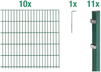 Alberts Doppelstabmattenzaun Grundset, (Set), Höhe: 80-160 günstig online kaufen