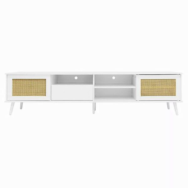 ROYGBIV TV-Schrank Weißer Rattan-TV-Ständer, Maße 200x40x49 cm für 90-Zoll- günstig online kaufen