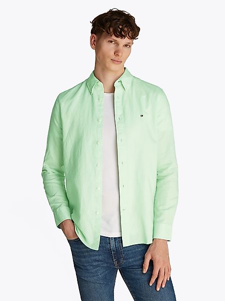 Tommy Hilfiger Langarmhemd LINEN BLEND SOLID günstig online kaufen