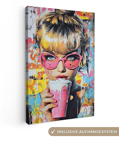 OneMillionCanvasses® Leinwandbild Ausdrucksstark - Milchshake - günstig online kaufen