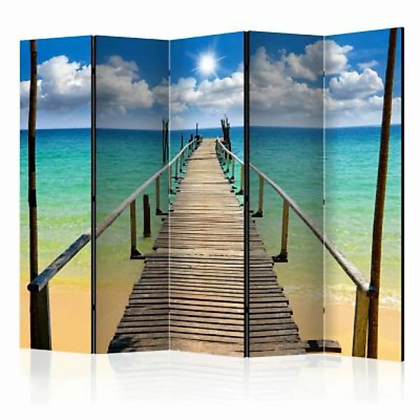 artgeist Paravent Beach, sun, bridge II [Room Dividers] mehrfarbig Gr. 225 günstig online kaufen