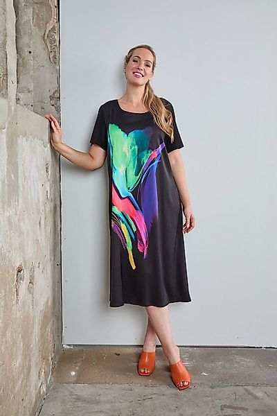 Mona Lisa Sommerkleid Große Größen Printkleid in A-Linie mit Taschen günstig online kaufen