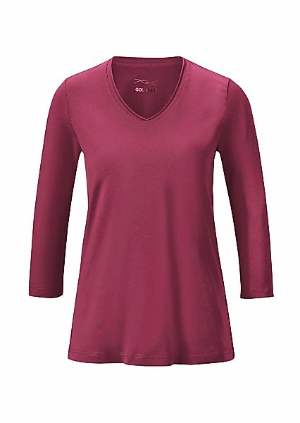 GOLDNER 3/4-Arm-Shirt "Shirt mit V-Ausschnitt" günstig online kaufen