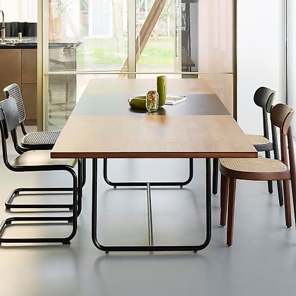 THONET Allrounder-Tisch S 1072 ausziehbar | Nussbaum geölt | Gestell schwar günstig online kaufen