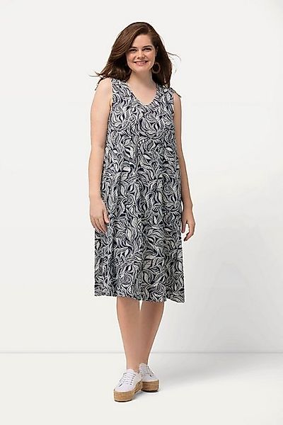 Ulla Popken Jerseykleid Midikleid V-Ausschnitt ärmellos Biobaumwolle günstig online kaufen