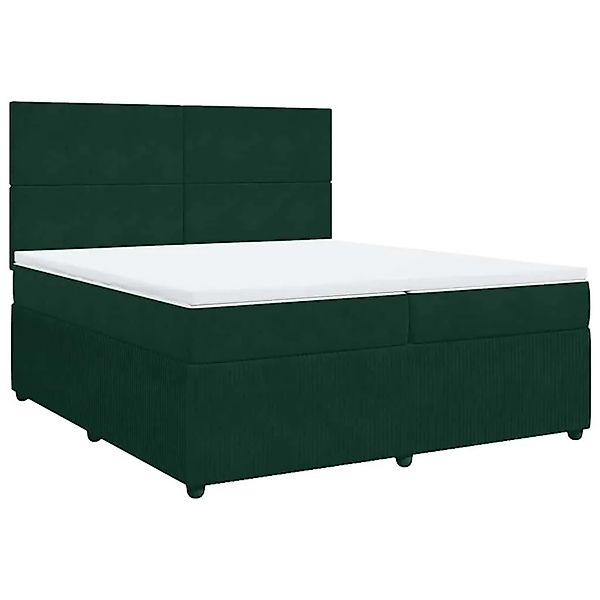 vidaXL Boxspringbett mit Matratze Dunkelgrün 200x200 cm Samt 3292427 günstig online kaufen