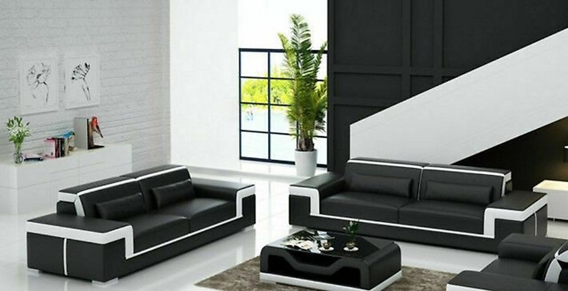 JVmoebel Sofa Ledersofa Couch Wohnlandschaft 3+2 Sitzer Sofagarnitur, Made günstig online kaufen