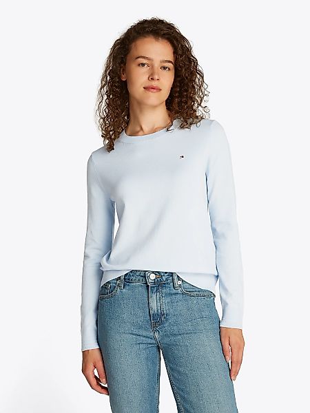 Tommy Hilfiger Rundhalspullover "CO JERSEY STITCH LS C-NK SWT" mit Logostic günstig online kaufen