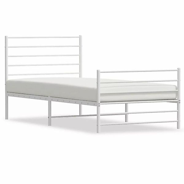 vidaXL Bettgestell mit Kopf- und Fußteil Metall Weiß 90x200 cm Modell 21740 günstig online kaufen