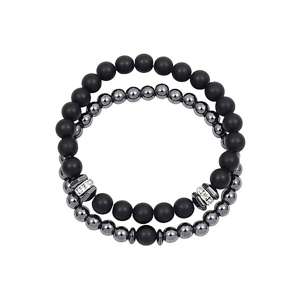 KARMA Perlenarmband Set Armband Schwarz Silber günstig online kaufen