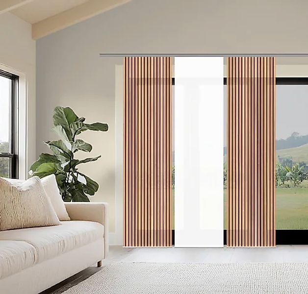 HOME WOHNIDEEN Schiebegardine »PANILO« Paneelwagen 3 Stk. tlg. Schiebewand günstig online kaufen