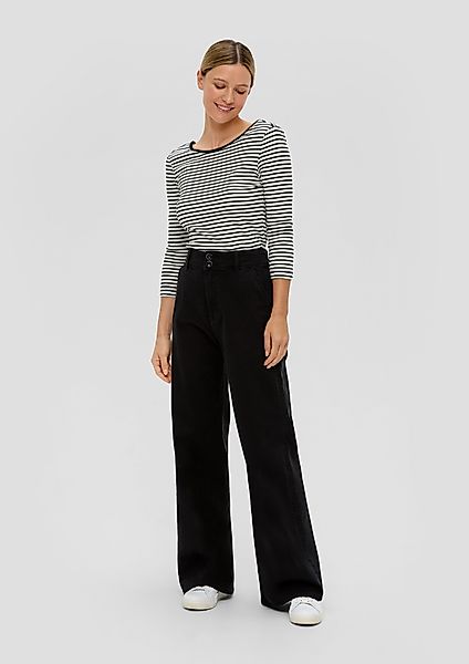 s.Oliver Langarmshirt Gestreiftes Shirt aus Baumwoll-Stretch günstig online kaufen