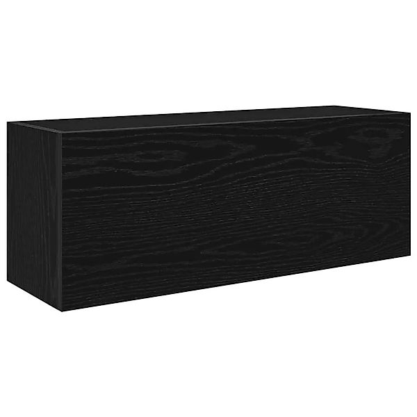 vidaXL Bad-Wandschrank Schwarz 80x25x30 cm Holzwerkstoff 860077 günstig online kaufen