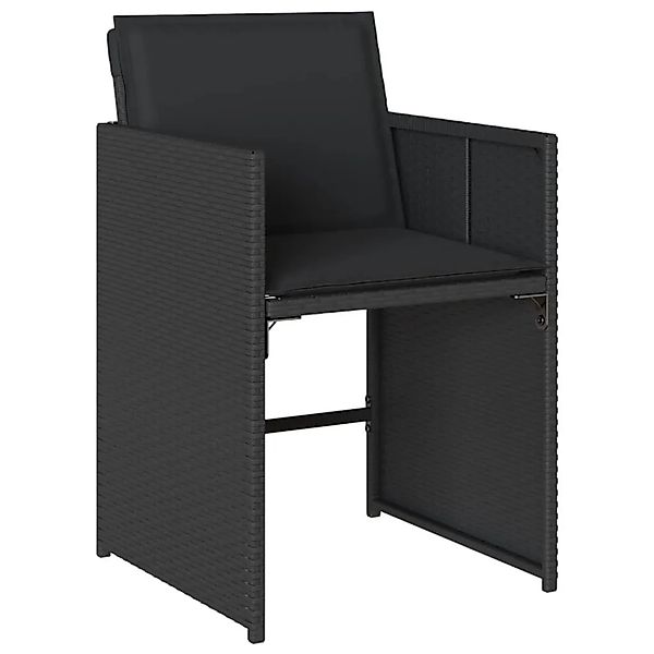 vidaXL Gartenstühle mit Kissen 4 Stk Schwarz Poly Rattan 4007456 günstig online kaufen