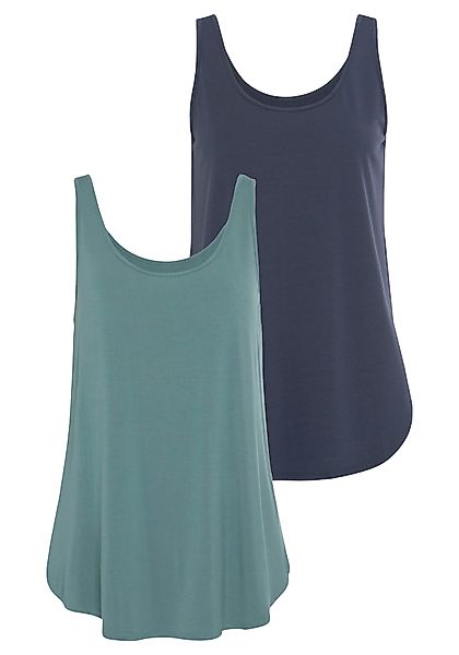 LASCANA Longtop mit gerundetem Saum (2er-Pack) günstig online kaufen