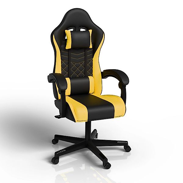 Juskys Gamingstuhl HyperSeat Schwarz/Gelb günstig online kaufen