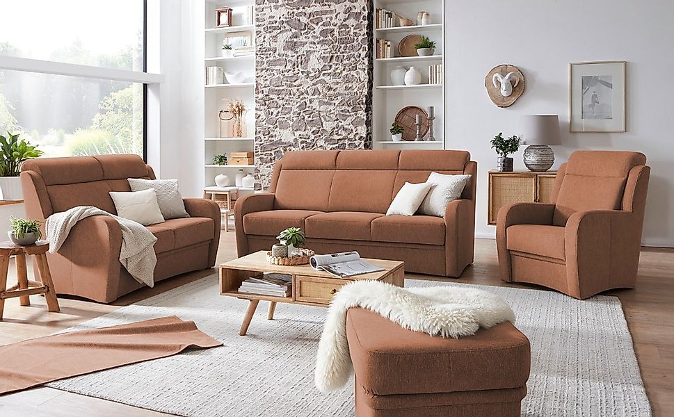 VILLA BECK Polstergarnitur »Varese«, (3 tlg.), Kopfteilverstellung, Set aus günstig online kaufen