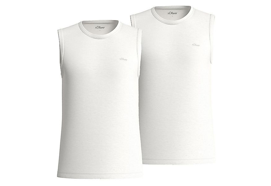 s.Oliver T-Shirt ärmelloses Shirt Flammgarn, Jersey, Logo, leger, sportlich günstig online kaufen