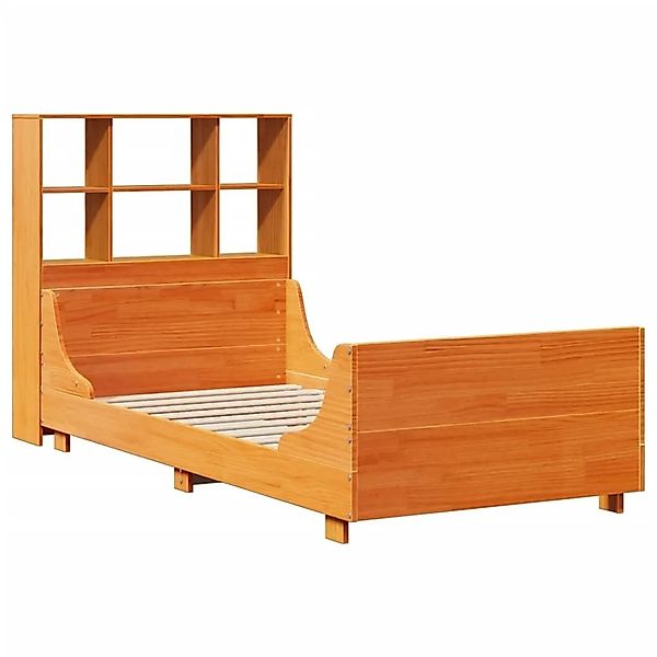 vidaXL Massivholzbett mit Regal ohne Matratze Wachsbraun 100x200 cm 3323814 günstig online kaufen