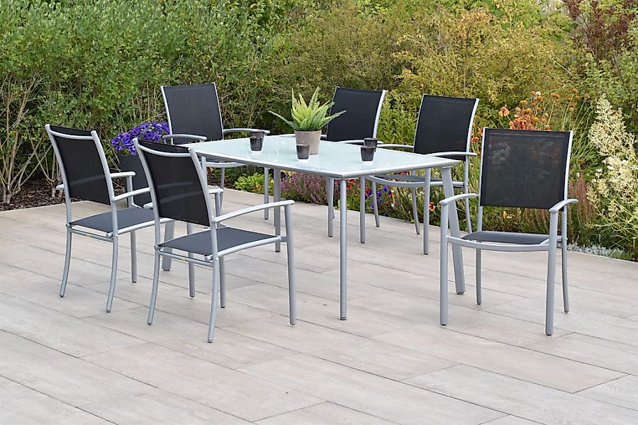 MERXX Garten-Essgruppe ""Milano"", (Set, 7 tlg., Pulverbeschichtetes Alumin günstig online kaufen