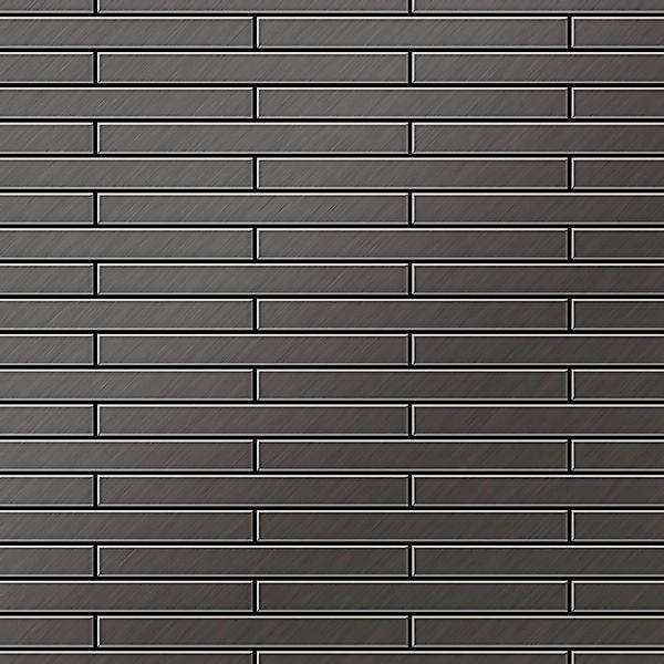 ALLOY Mosaik Fliese Massiv Metall Titan Gebürstet Dunkelgrau 1,6mm Stark De günstig online kaufen