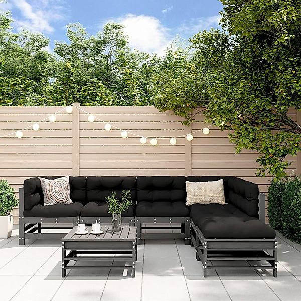 Nettlife Gartenlounge-Set 7-tlg. Massivholz Kiefer Garten-Lounge-Set günstig online kaufen