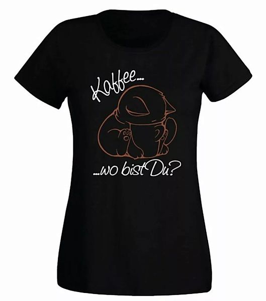 G-graphics T-Shirt Damen T-Shirt - Kaffee… wo bist Du? Slim-fit, mit Frontp günstig online kaufen