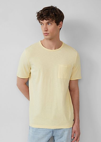 s.Oliver Kurzarmshirt T-Shirt Flammgarn-T-Shirt mit Brusttasche günstig online kaufen