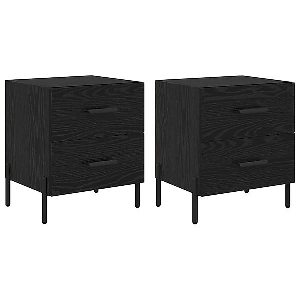 vidaXL Nachttisch 2 Stk Schwarz Eichen-Optik 40 x 35 x 47,5 cm 882029 günstig online kaufen