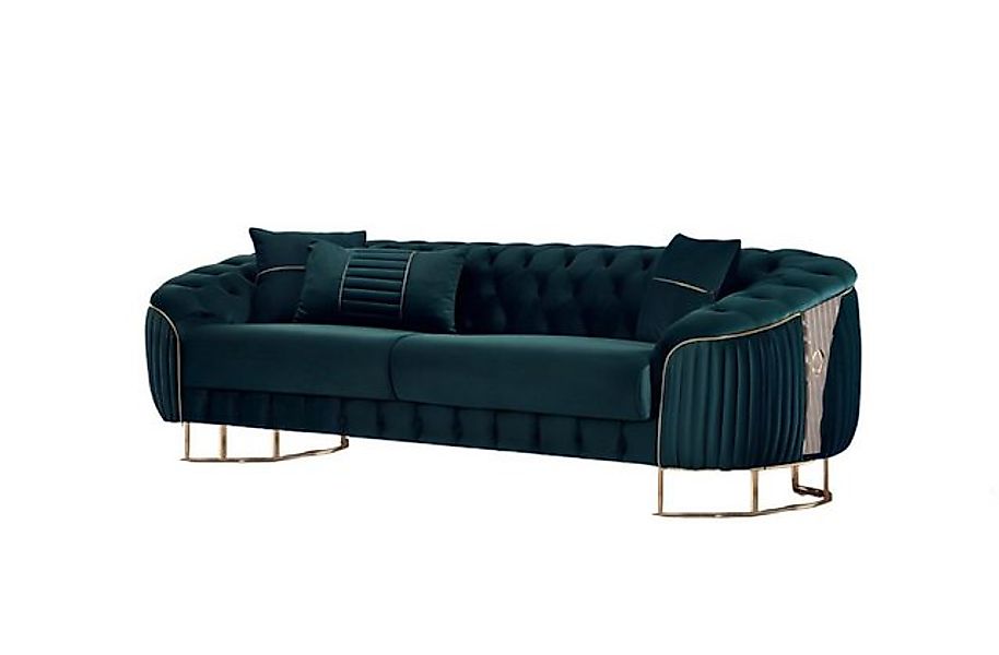 Xlmoebel Sofa Grünes Luxus-Stoffsofa mit drei Sitzplätzen., 1 Teile, Herges günstig online kaufen