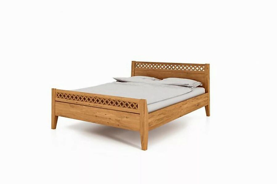 Natur24 Bett Bett Sydo 4 Sonderlänge 200x210 Wildeiche Holzkopfteil hohes F günstig online kaufen