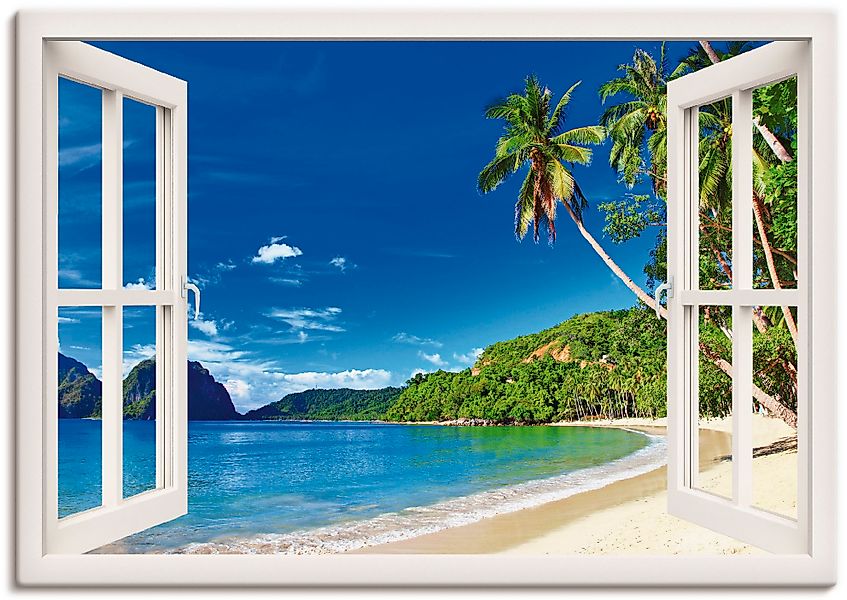 Artland Wandbild »Fensterblick Paradies« Fensterblick 1 Stk. tlg. als Alubi günstig online kaufen
