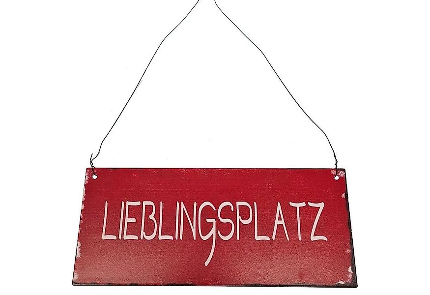 Macosa Home Metallschild Lieblingsplatz rot Dekoschild Garten Wohnzimmer 28 günstig online kaufen