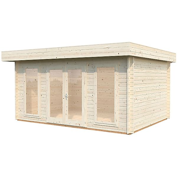Palmako Bret Holz-Gartenhaus Natur Flachdach Unbehandelt 502 cm x 338 cm günstig online kaufen