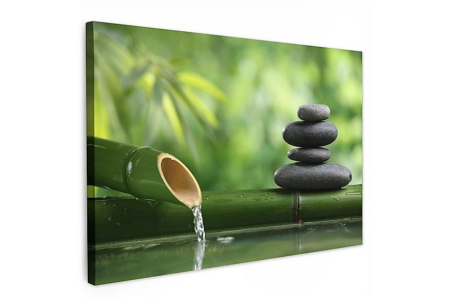 OneMillionCanvasses® Leinwandbild Zen - Stein - Grün - Natur - Bambus, Foto günstig online kaufen