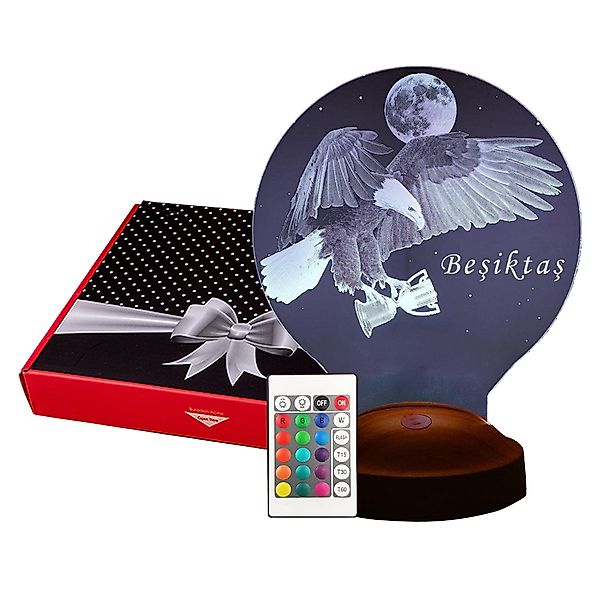 Geschenkelampe LED Nachttischlampe Besiktas Fanartikel 3D günstig online kaufen