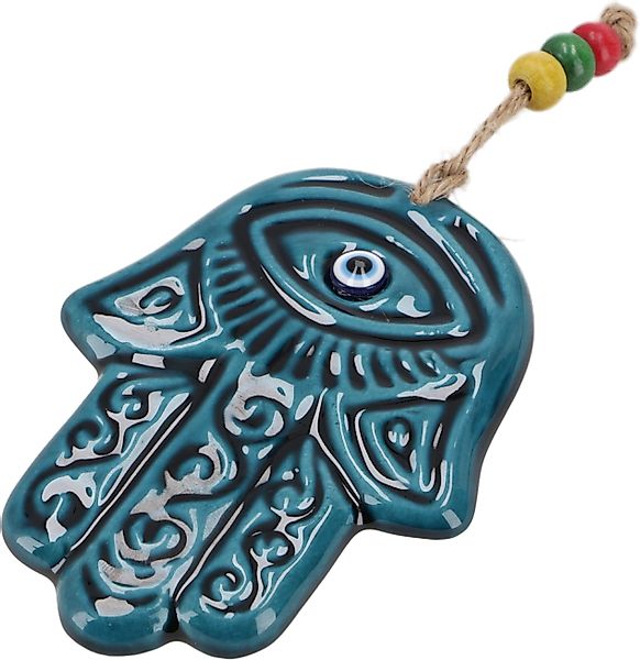 Guru-Shop Wandbild Keramik Hamsa Hand mit günstig online kaufen