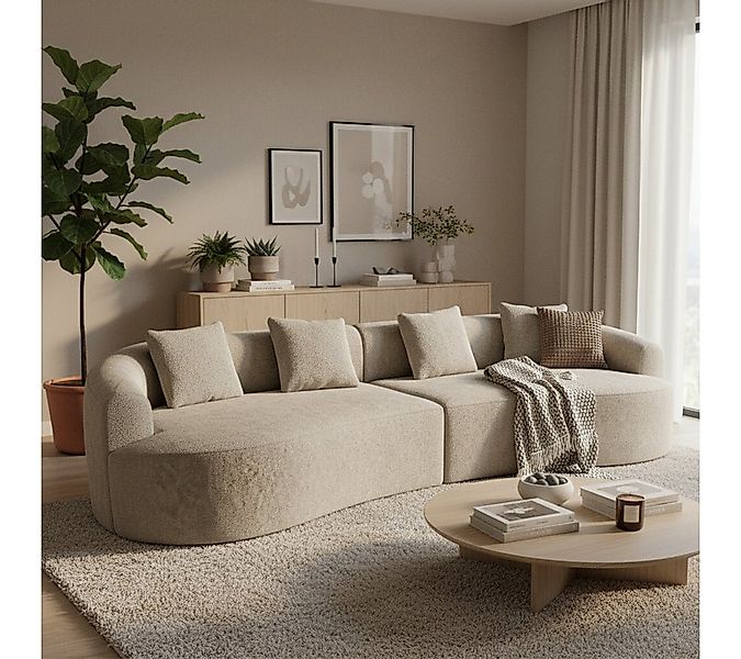 skølm Sofa Loki aus Teddy-Bouclé-Stoff, Vollschaumcouch mit Vakuum-Kompress günstig online kaufen