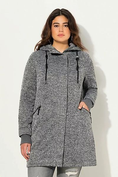 Ulla Popken Sommerjacke Strickfleece-Jacke Kapuze 2-Wege-Zipper günstig online kaufen