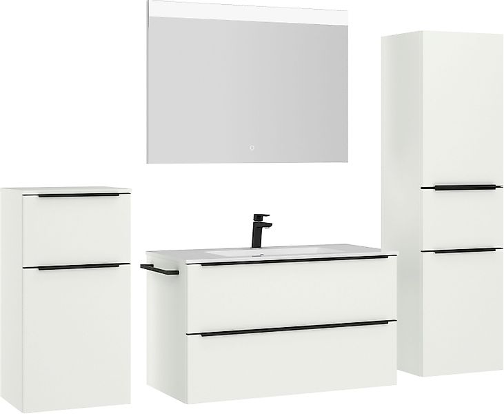nobilia® Badmöbel-Set Levere, (4-St., vormontiert, mit günstig online kaufen