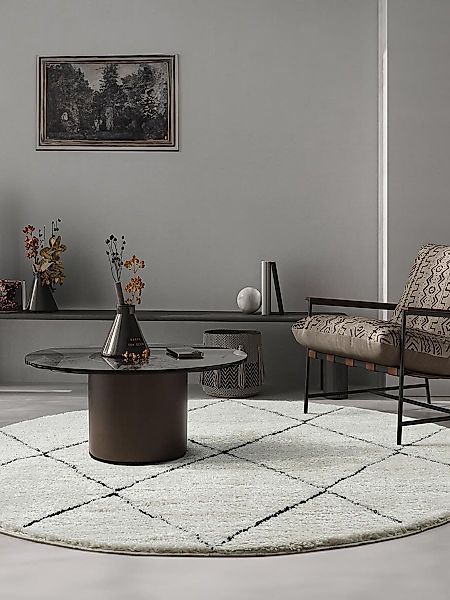 the carpet Teppich »Bahar Shaggy« rund 30 mm Höhe Shaggy eleganter Wohnzimm günstig online kaufen