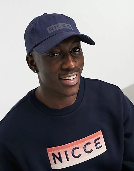 Nicce – Dock – Kappe mit schillerndem Logo in Marineblau günstig online kaufen