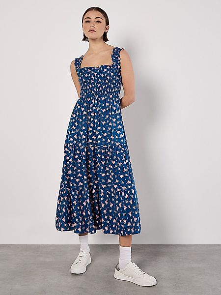 Apricot Midikleid Spaced Ditsy Smocked Tiered günstig online kaufen