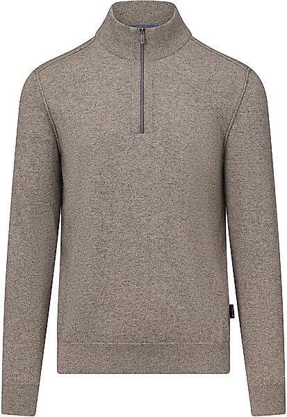 State Of Art Half Zip Pullover Wool Blend Melange Taupe - Größe L günstig online kaufen