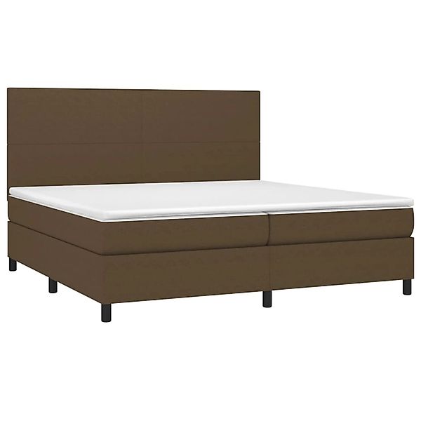 vidaXL Boxspringbett mit Matratze & LED Dunkelbraun 200x200 cm Stoff 313474 günstig online kaufen