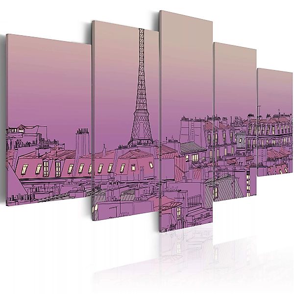 Wandbild - Lilafarbener Sonnenaufgang über Paris günstig online kaufen