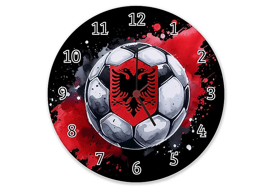 speecheese Wanduhr Fußball Albanien Wanduhr aus Glas günstig online kaufen