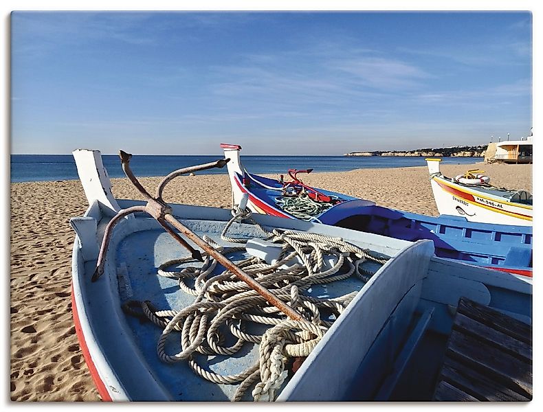 Artland Leinwandbild "Traditionelle Fischerboote", Strand, (1 St.), auf Kei günstig online kaufen